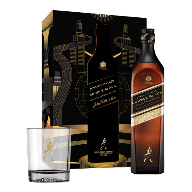 Johnnie Walker Double Black 1L Rock Glass Pack at ₱2249.00 | Boozy.ph